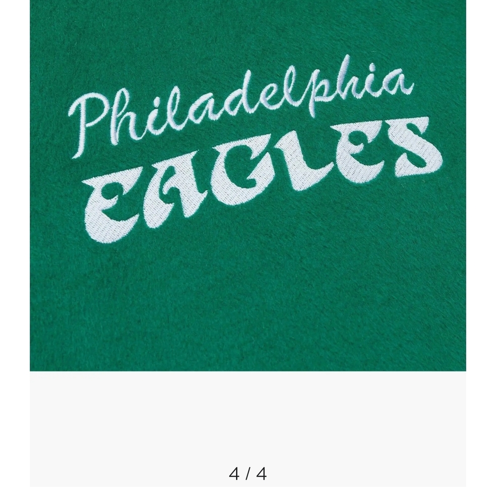 Mitchell & Ness Green and Gray Philadelphia Eagles Varsity Jacket - Picture 12 of 15